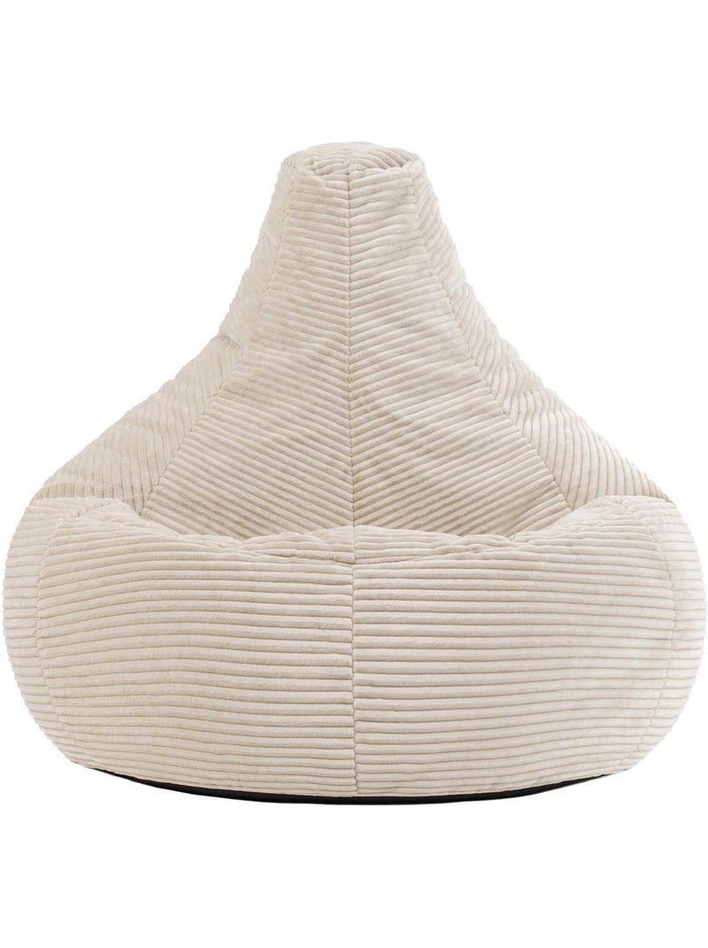Pouf poltrona dalton con schienale alto in velluto a coste - icon Beige - Kiabi