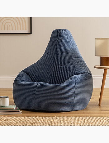 Pouf poltrona dalton con schienale alto in velluto a coste - icon
