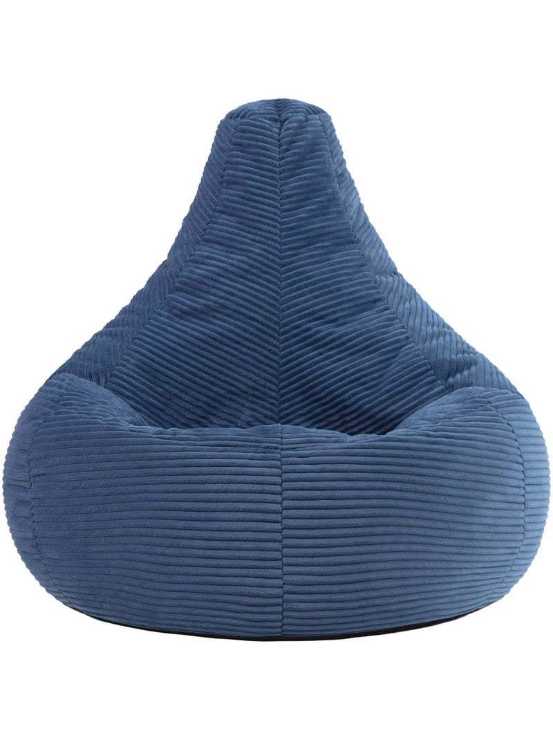 Pouf poltrona dalton con schienale alto in velluto a coste - icon Blu jeans - Kiabi