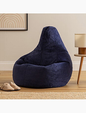 Pouf poltrona dalton con schienale alto in velluto a coste - icon
