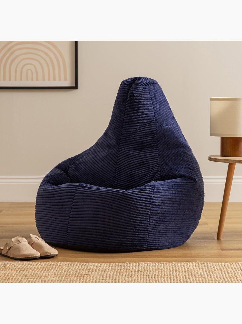Pouf poltrona dalton con schienale alto in velluto a coste - icon Blu marino - Kiabi