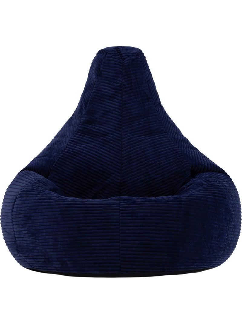 Pouf poltrona dalton con schienale alto in velluto a coste - icon Blu marino - Kiabi