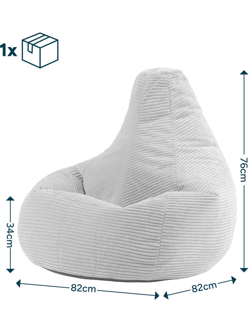 Pouf poltrona dalton con schienale alto in velluto a coste - icon Blu marino - Kiabi