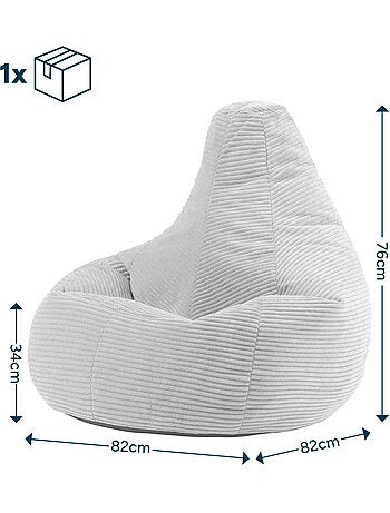 Pouf poltrona dalton con schienale alto in velluto a coste - icon