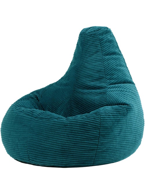 Pouf poltrona dalton con schienale alto in velluto a coste - icon - Kiabi