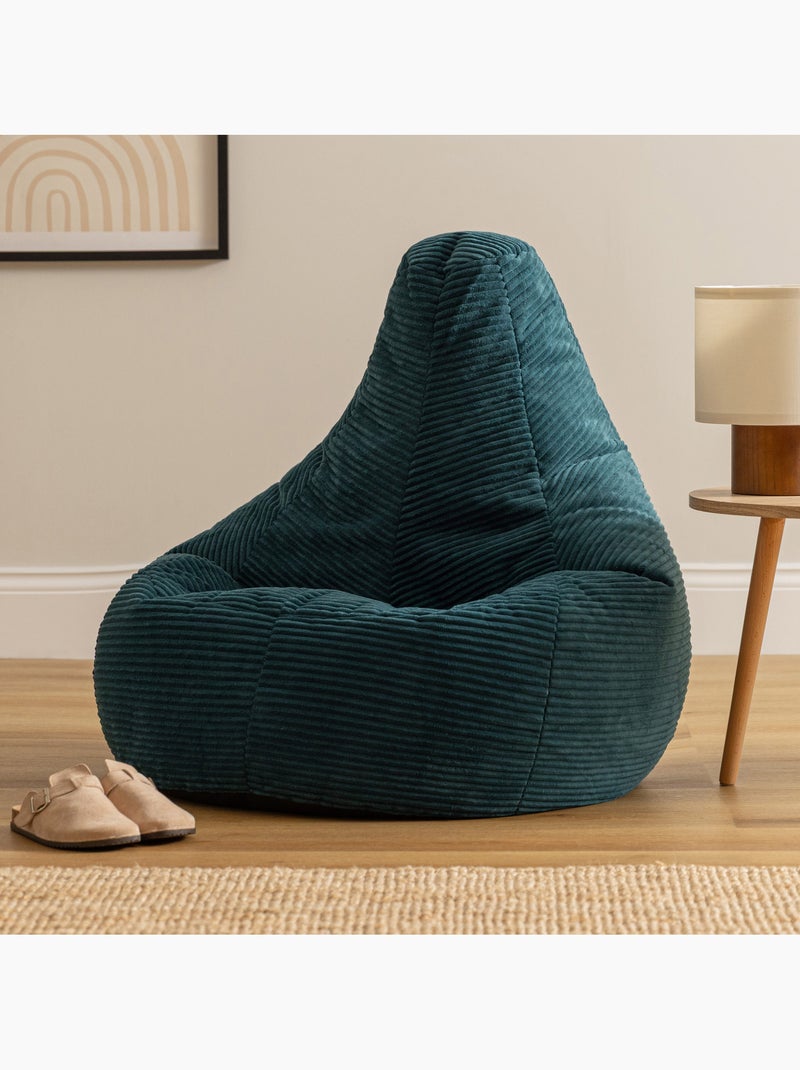 Pouf poltrona dalton con schienale alto in velluto a coste - icon Blu pavone - Kiabi