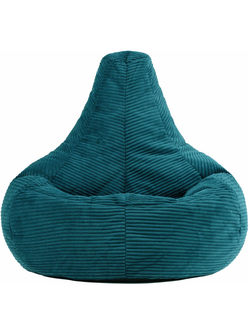 Pouf poltrona dalton con schienale alto in velluto a coste - icon Blu pavone - Kiabi