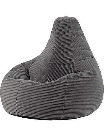 Pouf poltrona dalton con schienale alto in velluto a coste - icon