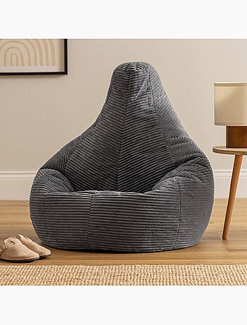 Pouf poltrona dalton con schienale alto in velluto a coste - icon