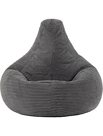 Pouf poltrona dalton con schienale alto in velluto a coste - icon