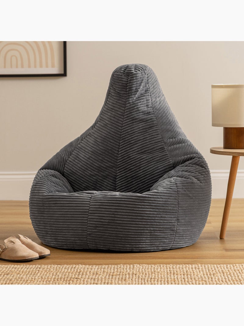 Pouf poltrona dalton con schienale alto in velluto a coste - icon Grigio antracite - Kiabi