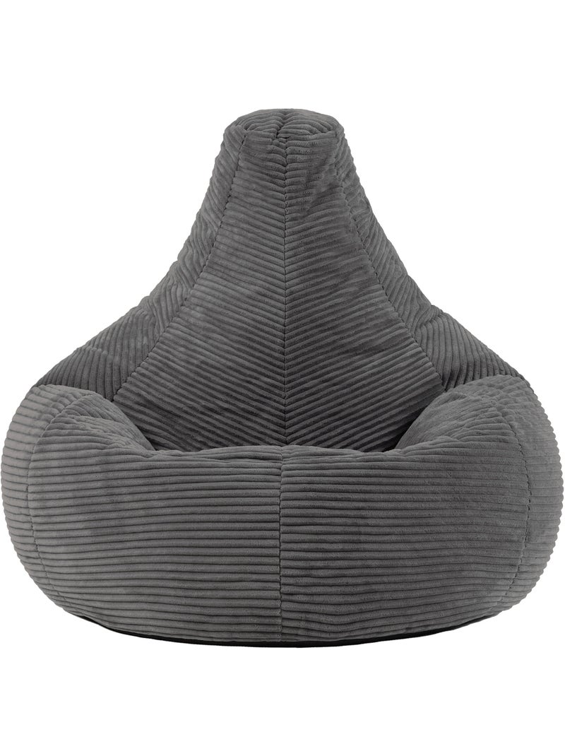Pouf poltrona dalton con schienale alto in velluto a coste - icon Grigio antracite - Kiabi