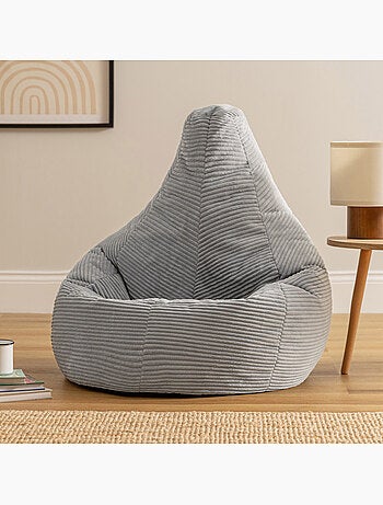 Pouf poltrona dalton con schienale alto in velluto a coste - icon