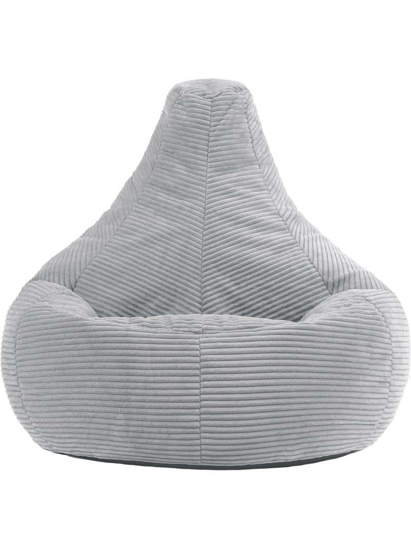 Pouf poltrona dalton con schienale alto in velluto a coste - icon Grigio chiaro - Kiabi