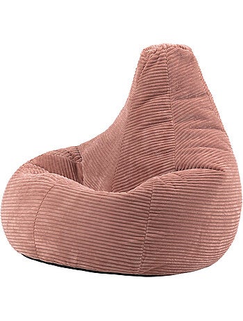 Pouf poltrona dalton con schienale alto in velluto a coste - icon