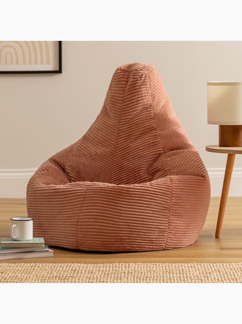 Pouf poltrona dalton con schienale alto in velluto a coste - icon Rosa chiaro - Kiabi