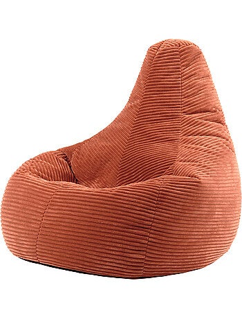 Pouf poltrona dalton con schienale alto in velluto a coste - icon