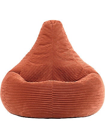Pouf poltrona dalton con schienale alto in velluto a coste - icon
