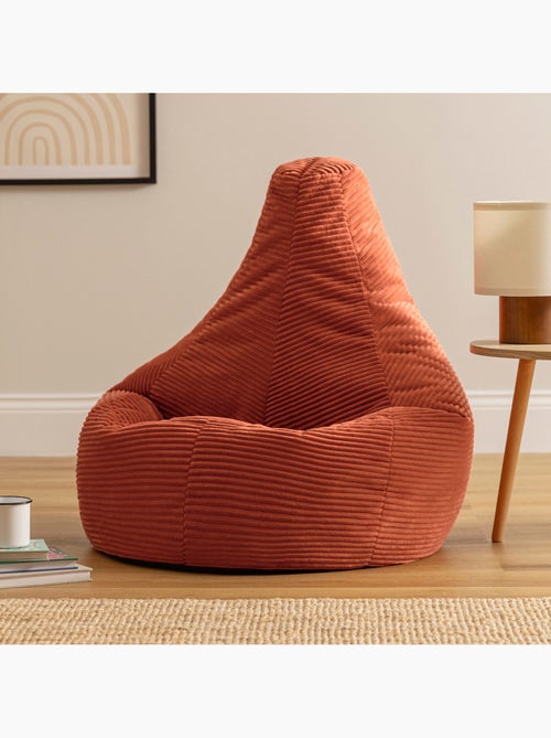 Pouf poltrona dalton con schienale alto in velluto a coste - icon - Kiabi
