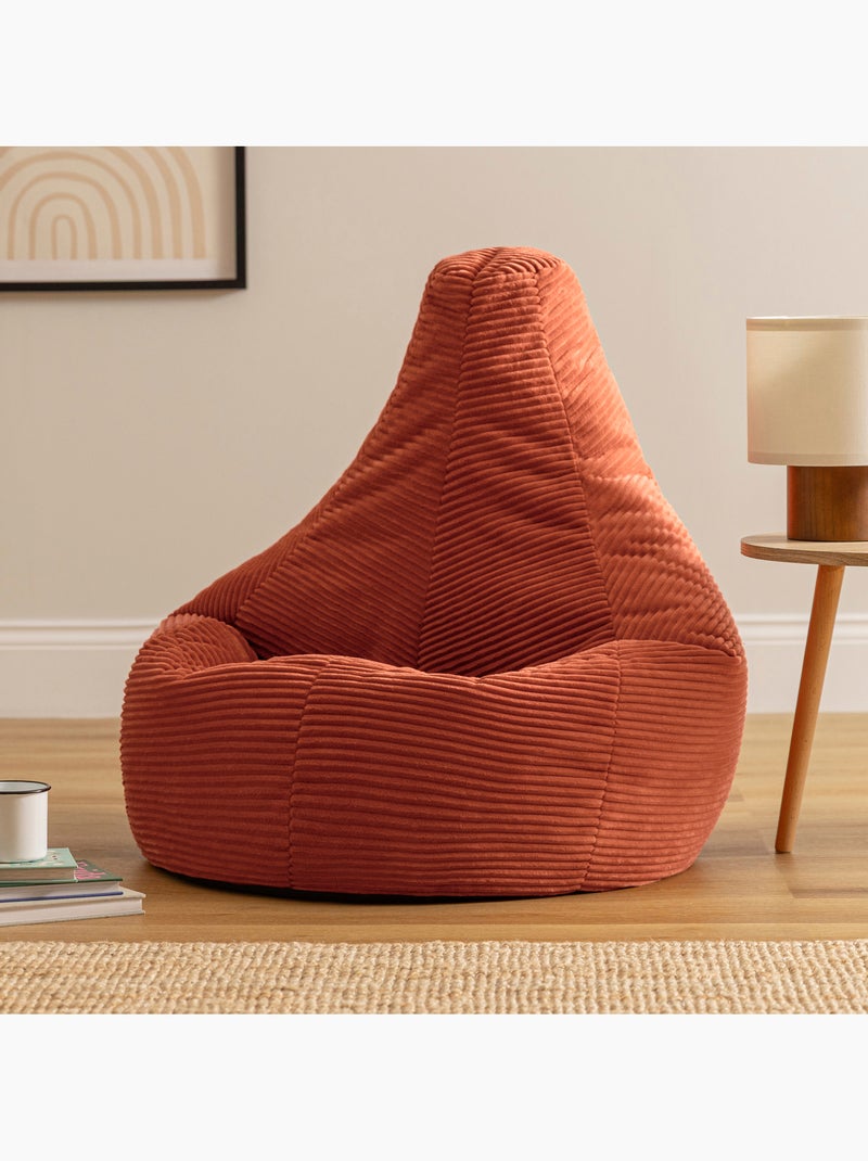 Pouf poltrona dalton con schienale alto in velluto a coste - icon Terracotta - Kiabi