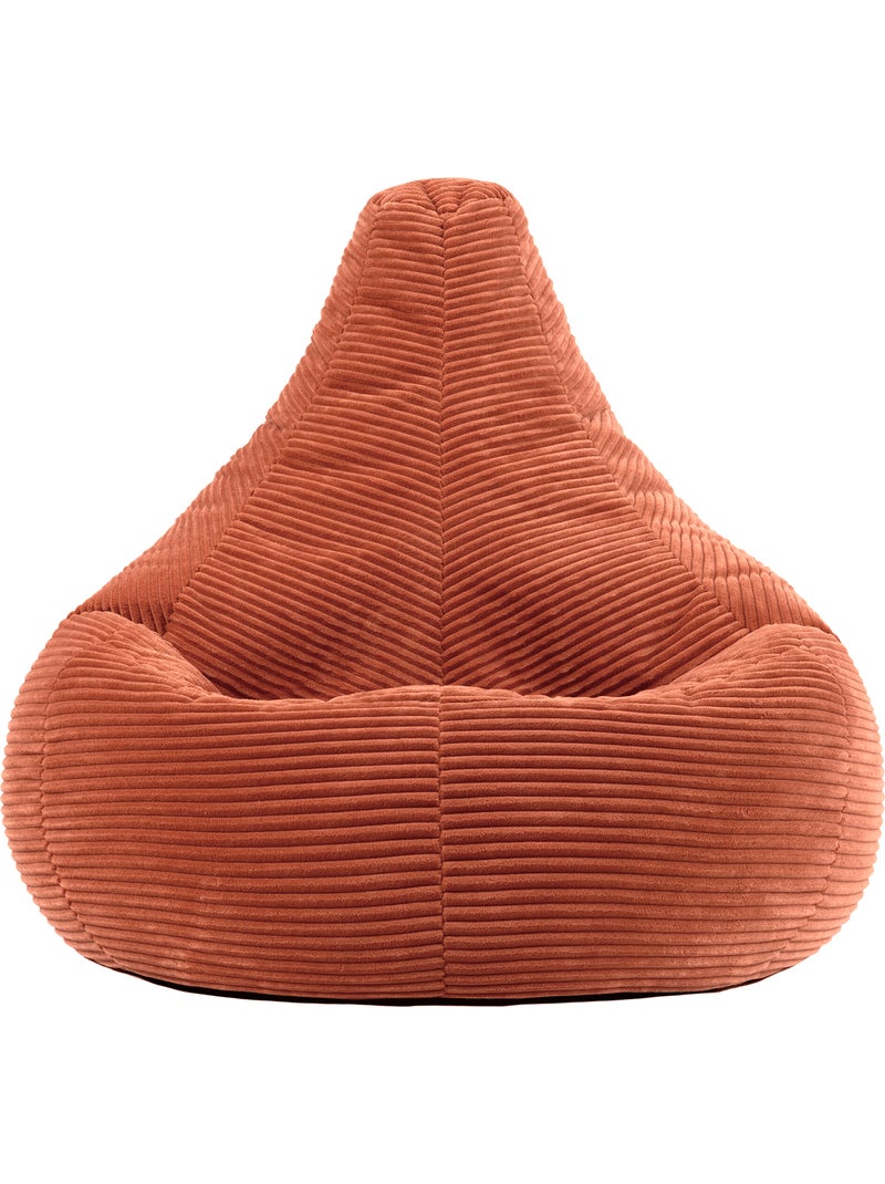 Pouf poltrona dalton con schienale alto in velluto a coste - icon Terracotta - Kiabi
