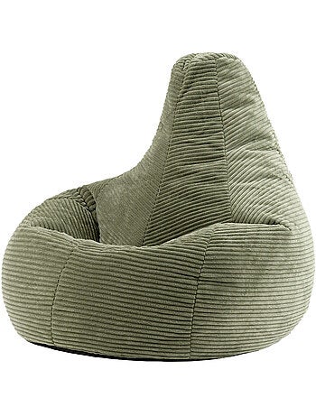 Pouf poltrona dalton con schienale alto in velluto a coste - icon