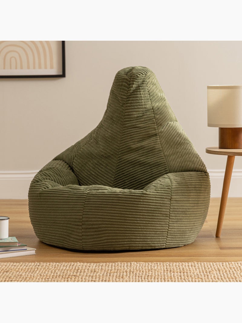 Pouf poltrona dalton con schienale alto in velluto a coste - icon Verde salvia - Kiabi
