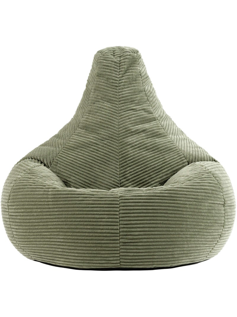 Pouf poltrona dalton con schienale alto in velluto a coste - icon Verde salvia - Kiabi