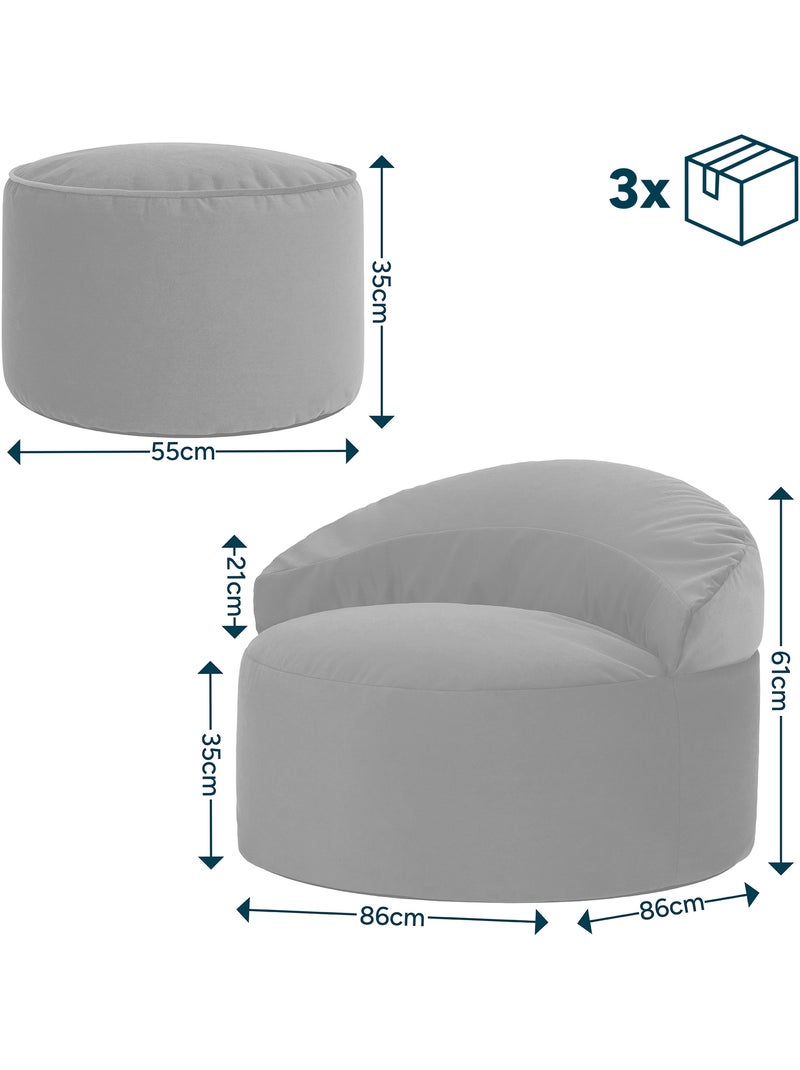 Pouf poltrona decorativa orb con poggiapiedi rotondo milano in velluto opaco - icon Terracotta - Kiabi