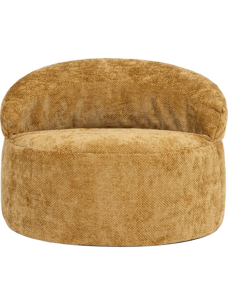 Pouf poltrona decorativa orb in tessuto chenille testurizzata - icon Giallo senape - Kiabi