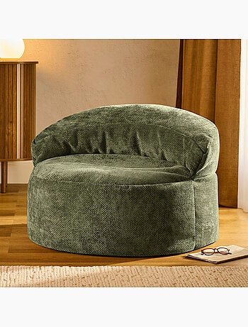 Pouf poltrona decorativa orb in tessuto chenille testurizzata - icon
