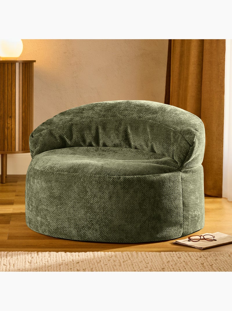 Pouf poltrona decorativa orb in tessuto chenille testurizzata - icon Verde oliva - Kiabi