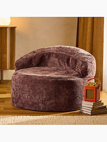 Pouf poltrona decorativa orb in tessuto chenille testurizzata - icon