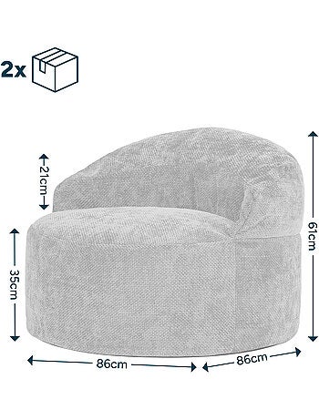 Pouf poltrona decorativa orb in tessuto chenille testurizzata - icon