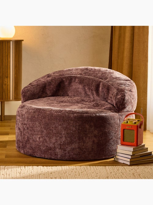 Pouf poltrona decorativa orb in tessuto chenille testurizzata - icon - Kiabi
