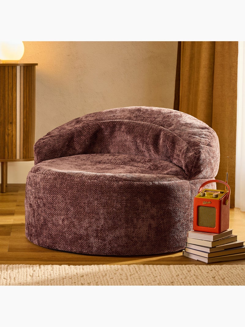 Pouf poltrona decorativa orb in tessuto chenille testurizzata - icon Viola prugna - Kiabi