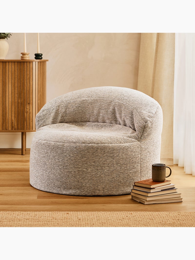 Pouf poltrona decorativa orb in tessuto intrecciato - icon Beige mélange - Kiabi