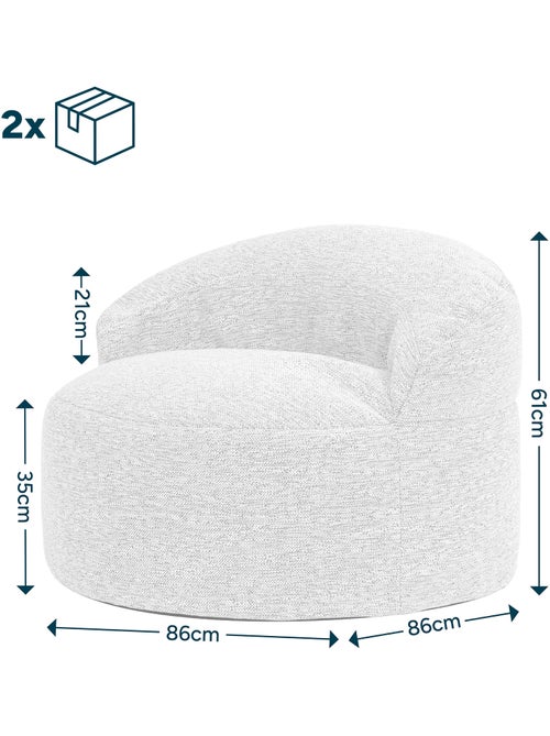 Pouf poltrona decorativa orb in tessuto intrecciato - icon - Kiabi