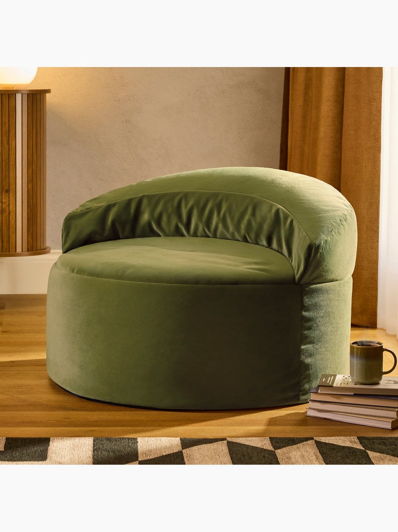 Pouf poltrona decorativa orb in velluto opaco - icon Verde oliva - Kiabi
