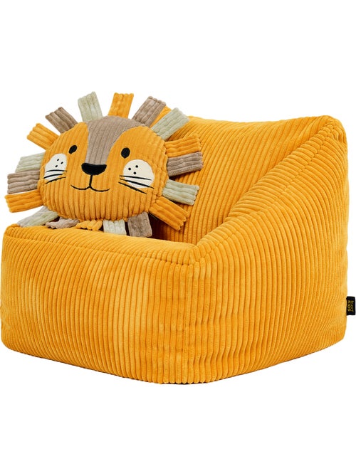 Pouf poltrona per bambini con cuscino a forma di animale coordinato in velluto a coste - icon - Kiabi