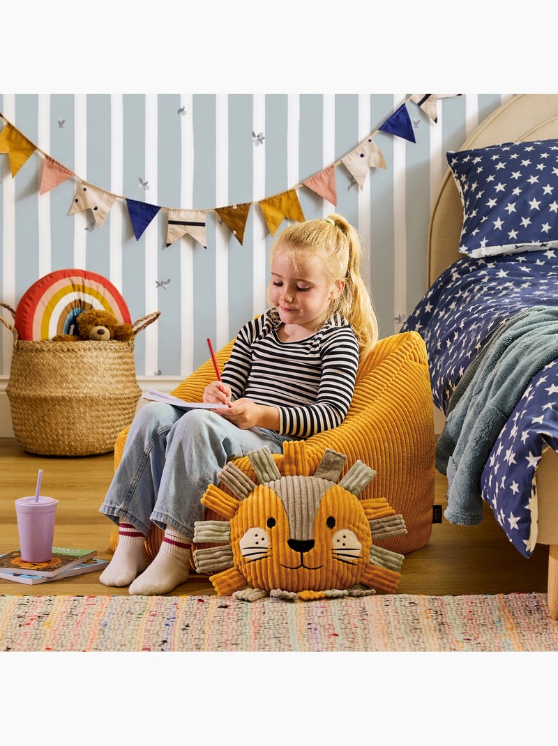 Pouf poltrona per bambini con cuscino a forma di animale coordinato in velluto a coste - icon Lino - Kiabi