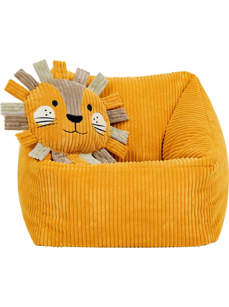 Pouf poltrona per bambini con cuscino a forma di animale coordinato in velluto a coste - icon Lino - Kiabi