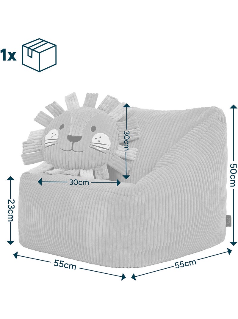 Pouf poltrona per bambini con cuscino a forma di animale coordinato in velluto a coste - icon Lino - Kiabi