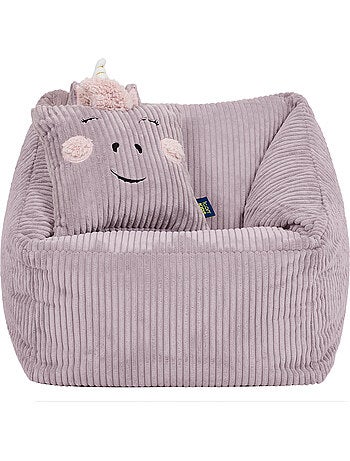 Pouf poltrona per bambini con cuscino a forma di animale coordinato in velluto a coste - icon