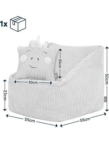 Pouf poltrona per bambini con cuscino a forma di animale coordinato in velluto a coste - icon