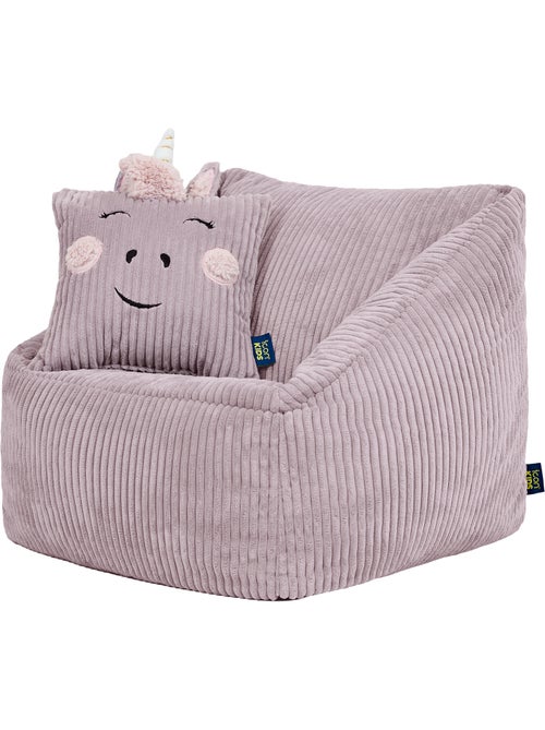 Pouf poltrona per bambini con cuscino a forma di animale coordinato in velluto a coste - icon - Kiabi