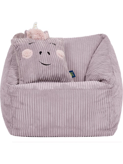 Pouf poltrona per bambini con cuscino a forma di animale coordinato in velluto a coste - icon - Kiabi