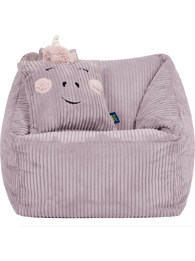 Pouf poltrona per bambini con cuscino a forma di animale coordinato in velluto a coste - icon Malva lilla - Kiabi