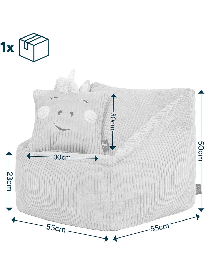 Pouf poltrona per bambini con cuscino a forma di animale coordinato in velluto a coste - icon Malva lilla - Kiabi