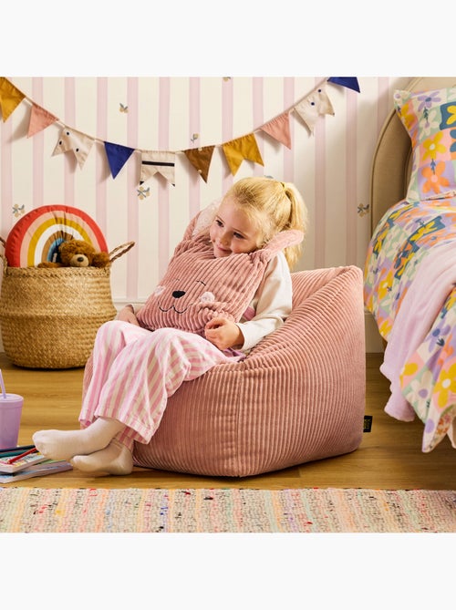 Pouf poltrona per bambini con cuscino a forma di animale coordinato in velluto a coste - icon - Kiabi